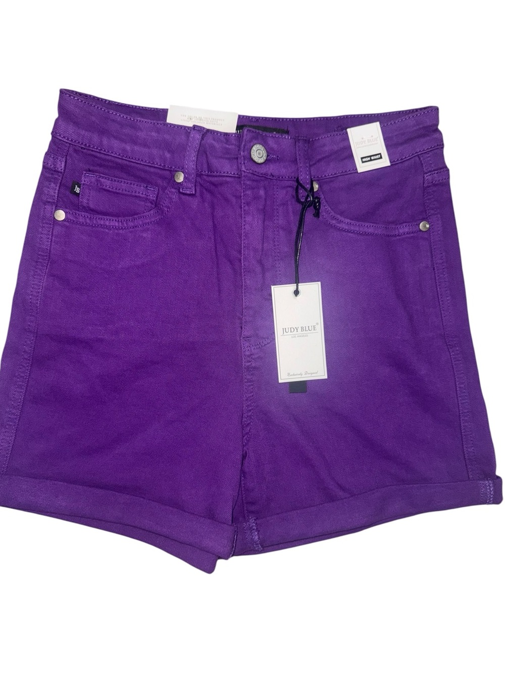 Judy Blue High Waist Purple Denim Shorts Women’s M NWT Stretch